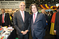 With Mr. Alain Berset, Federal Councilor, Geneva Book and Press Fair, April 2017.