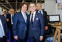 With Mr Ignazio Cassis, Federal Councillor of the Department of Foreign Affairs, for the 46th International Exhibition of Inventions Geneva, April 2018.
