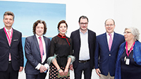 ArtMonte-Carlo, Monaco, HSH Prince Albert II, Sovereign Prince of Monaco, HRH, Princess Caroline of Hanover, Mr. Thomas Hug Director of artmonte-carlo, Mr. Claude Membrez Managing Director of Palexpo SA, April 2017. Photo Gander Cransac.