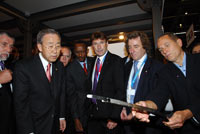 Mr. Ban Ki Moon, United Nations Secretary-General. Mr. Moritz Leuenberger, Swiss Federal Councillor. Mr. Paul Kagam, President of Rwanda.  ITU, October 2009