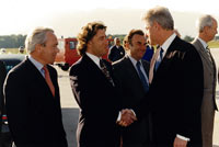 Mr. Bill Clinton, President of the United States of America, visiting Geneva. Mr. Pierre Muller, Mayor of Geneva.  White House, June 1998