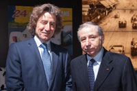 Mr. Robert Hensler with Mr. Jean Todt, President of FIA, la Fédération Internationale de l'Automobile. March 2014. (copyright Chardonnens)