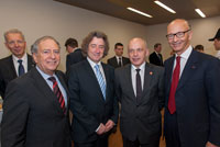 Mr. Ueli Maurer, President of the Swiss Confederation, Mr. Maurice Turrettini and Mr. André Hefti, respectively President and Chief Executive of the Geneva International Motor Show. March 2013