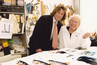 Mr. Hans Erni, painter, in his workshop.  Mr. Faustino, June 2008