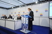 Mr Robert Hensler, Mr Ban Ki Moon, United Nations Secretary-General, Mr Hamadoun Touré, ITU Secretary-General, Mr Paul Kagamé, President of Rwanda. © ITU, October 2009