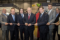 Opening of the EPHJ-EPMT-SMT exhibition, with Mr. Johann Schneider-Ammann, Federal Councillor, M. Mauro Poggia, State Councillor, Mr. Claude Membrez Managing Director of Palexpo SA, June 2017.
