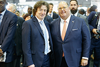 Mr Robert Hensler with His Excellency Mr Ed McMullen, United States Ambassador to Switzerland and Liechtenstein. Geneva Book and Press Fair, April 2018.  Pierre Albouny