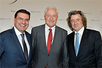 Mr. Robert Hensler with Mr. Luc Barthassat, Geneva Government State Concilior (DETA) and Mr. Carlos Torres, CEO Vacheron Constantin SA, Salon de la Haute Horlogerie, January 2015. Photo Morvan.