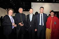 Picture with Mr Dominique de Villepin, former Prime Minister, and Mr Thierry Apothloz, State Councillor, at the inauguration of artgeneve, January 2020 (@FranckChaussivert)
